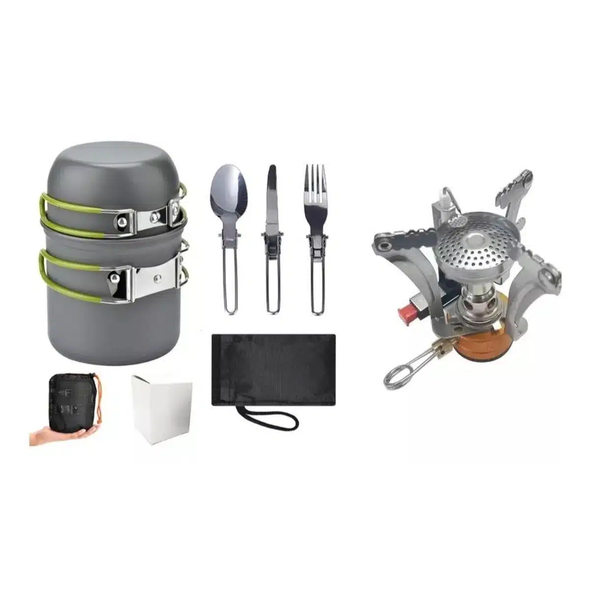 set ollas y cocina camping