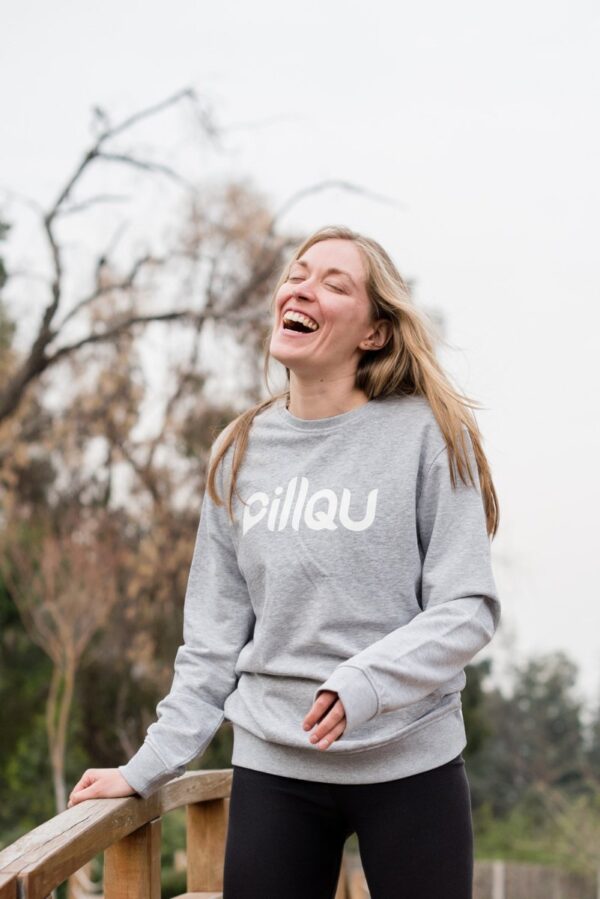 Polerón sudadera unisex Gris de algodón orgánico y poliéster reciclado - Pillqu - Imagen 4