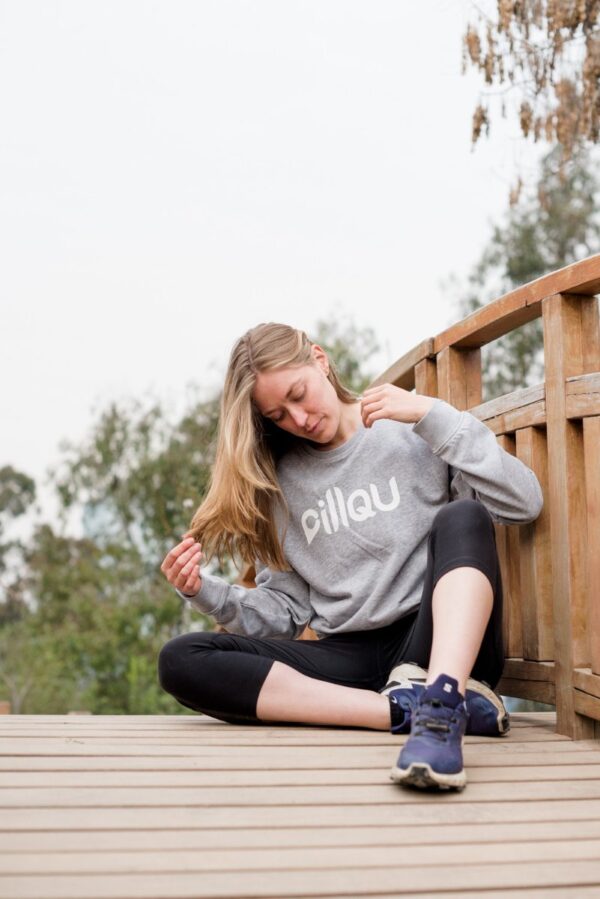 Polerón sudadera unisex Gris de algodón orgánico y poliéster reciclado - Pillqu - Imagen 9
