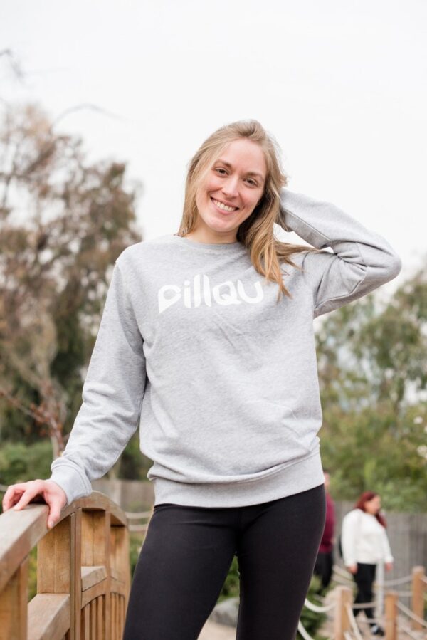 Polerón sudadera unisex Gris de algodón orgánico y poliéster reciclado - Pillqu - Imagen 10