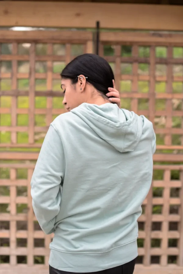 Polerón Hoddie unisex Verde con cierre hecho con algodón orgánico y poliéster reciclado - Pillqu - Imagen 8