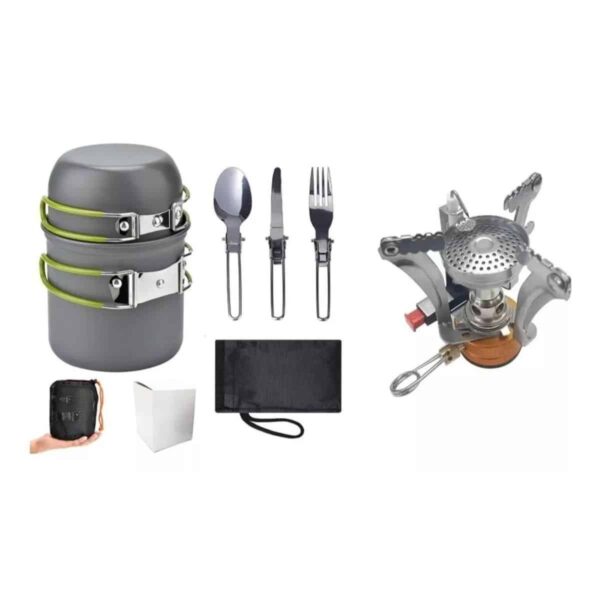 Set ollas y cocinilla individual para camping