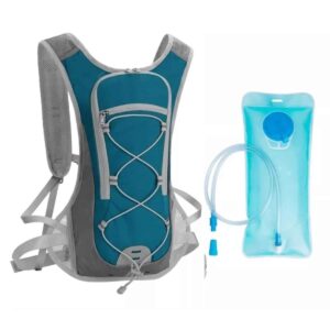 Mochila y bolsa de hidratación color turquesa