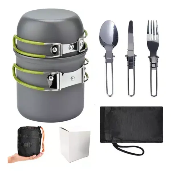 Set ollas y cocinilla individual para camping - Imagen 3